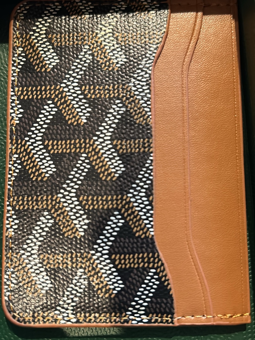 Goyard Brown Leather & Black Goyardine Card Holder - Picture 5 of 5